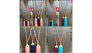 50 pieces free shipping of mix beads rudraksha stone crystal necklace tassels bali